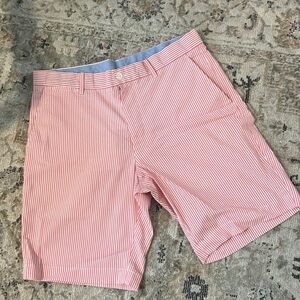 Pink Striped Polo Shorts